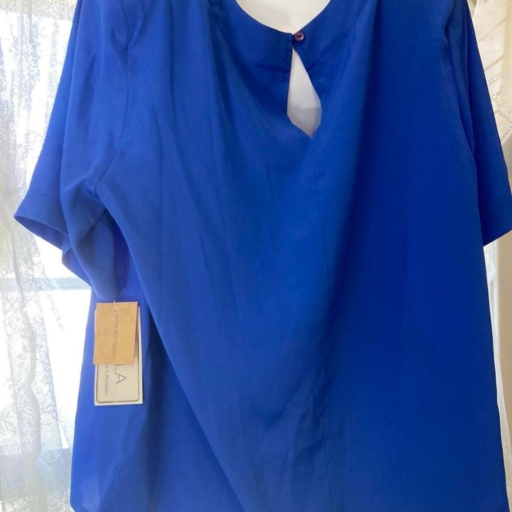 Royal Blue Blouse NWT L Nicola - Picture 2 of 3